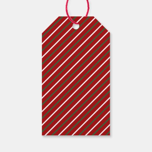 Étiquettes-cadeau Joyeux Noël festif rayé rouge (Dos)