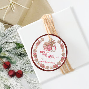 Étiquettes Cadeau Joyeux Noël, Festive Cookies de vacances, Vacances