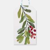 Étiquettes-cadeau Joyeux Noël Fêtes Red Berries Holly Feuilles (Dos)