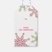 Étiquettes-cadeau Joyeux Noël Flocons de neige modernes mignons (Devant)