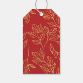 Étiquettes-cadeau Joyeux Noël Floral Gris Rouge (Dos)