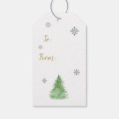 Étiquettes-cadeau Joyeux Noël Forêt Animaux Scène d'hiver (Dos)