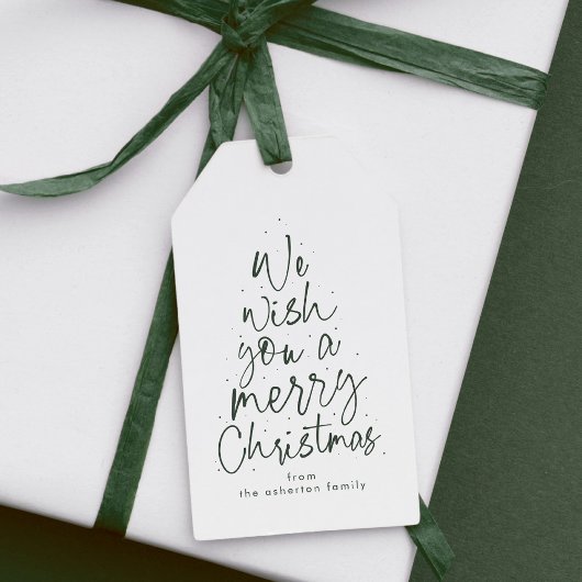 Étiquettes-cadeau Joyeux Noël fun vert vacances personnalisées