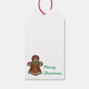 Étiquettes-cadeau Joyeux Noël Gingerbread Femme Cookie Holiday