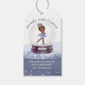 Étiquettes-cadeau Joyeux Noël Globe neige Aquarelle Ballerina (Devant)