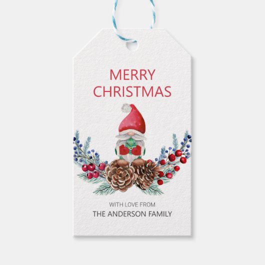 Étiquettes-cadeau Joyeux Noël Gnome (Devant)