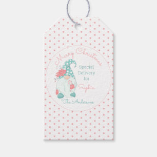 Étiquettes-cadeau Joyeux Noël Gnome Personnalisé au Nom Pastel Migno