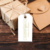 Étiquettes-cadeau Joyeux Noël Gold Calligraphie Script Simple