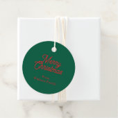 Étiquettes Cadeau Joyeux Noël Green Script Holiday (En situation)