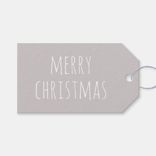 Étiquettes-cadeau Joyeux Noël Gris Clair Lumière Chaude | Vacances d (Devant (Horizontal))