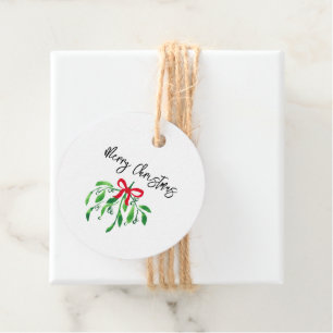 Étiquettes Cadeau Joyeux Noël Gui Festif Embrassez-moi Amusement