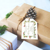 Étiquettes-cadeau Joyeux Noël Guirlande de houx rouge
