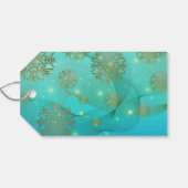 Étiquettes-cadeau Joyeux Noël hivernal Turquoise (Dos (Horizontal))