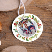 Étiquettes Cadeau Joyeux Noël Holly Berries Wreath