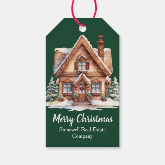 Étiquettes-cadeau Joyeux Noël Immobilier Société Green Custom (Devant)