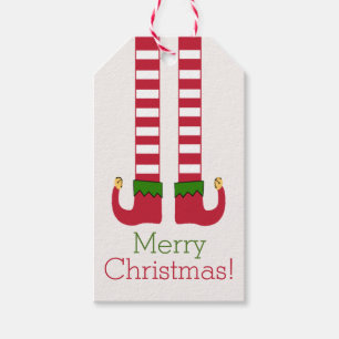 Étiquettes-cadeau Joyeux Noël - Jambes d'elfes personnalisées