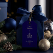 Étiquettes-cadeau Joyeux Noël Joyeux, main élégante