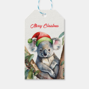 Étiquettes-cadeau Joyeux Noël Koala assis à Gumtree