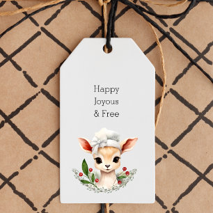 Étiquettes-cadeau Joyeux Noël Libre, Jote Deer Sober