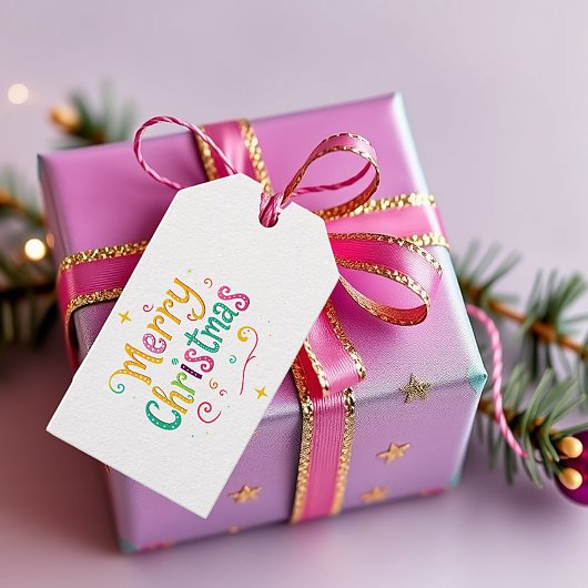 Étiquettes-cadeau Joyeux Noël lumineux et cool