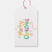 Étiquettes-cadeau Joyeux Noël lumineux et cool (Devant)