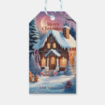 Joyeux Noël Maison en Pain d'Épice Brun Neige