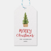 Étiquettes-cadeau Joyeux Noël manuscrit Script arbre festif (Dos)