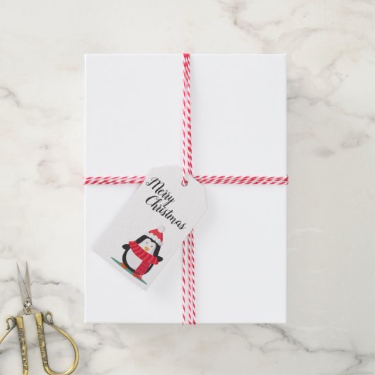Étiquettes-cadeau Joyeux Noël mignonne Penguin Noël Noël (Avec de la ficelle)
