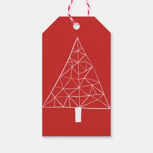 Étiquettes-cadeau Joyeux Noël moderne Arbre à script blanc personnal (Dos)