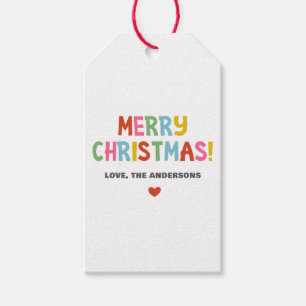 Étiquettes-cadeau Joyeux Noël Moderne Coloré