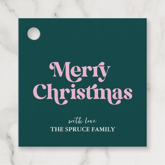 Étiquettes Cadeau Joyeux Noël moderne minimaliste (Devant)