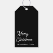 Étiquettes-cadeau "Joyeux Noël moderne Noir Nom personnalisé (Devant)