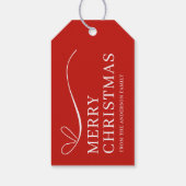 Étiquettes-cadeau Joyeux Noël moderne simple rouge (Dos)