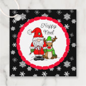 Étiquettes Cadeau Joyeux Noël Noel Gnome Père Noël et Reindeer (Devant)