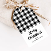 Étiquettes-cadeau Joyeux Noël noir et blanc Chèques