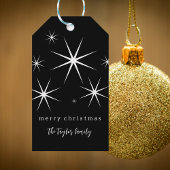 Étiquettes-cadeau Joyeux Noël noir et blanc rétro