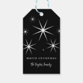 Étiquettes-cadeau Joyeux Noël noir et blanc rétro (Devant)