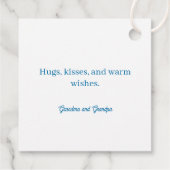 Étiquettes Cadeau Joyeux Noël Ours Polaire & Cub Nuit Neige (Dos)