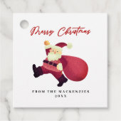 Étiquettes Cadeau Joyeux Noël Père Noël (Devant)