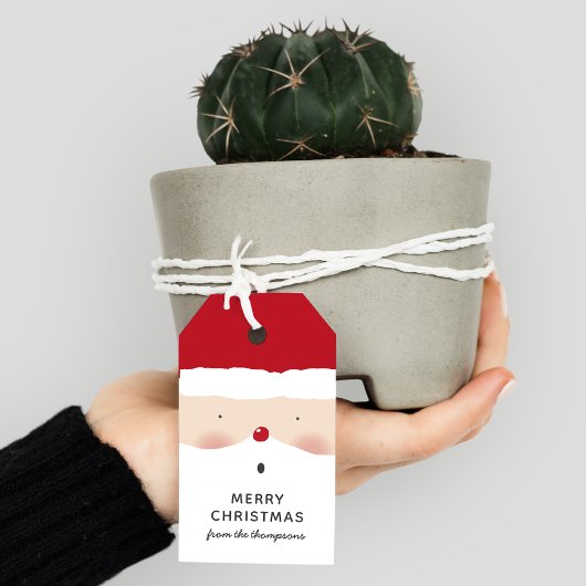 Étiquettes-cadeau Joyeux Noël Père Noël mignon Amusant Nom personnal