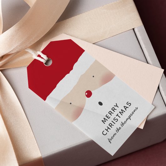 Étiquettes-cadeau Joyeux Noël Père Noël mignon Amusant Nom personnal