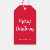 Étiquettes-cadeau Joyeux Noël personnalisé Modèle de script manuscri (Dos)