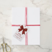 Étiquettes-cadeau Joyeux Noël personnalisé | Nœud écossais rouge (Avec de la ficelle)