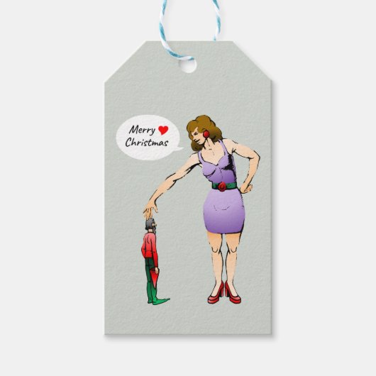 Étiquettes-cadeau Joyeux Noël Petit Elfe (Devant)