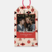 Étiquettes-cadeau Joyeux Noël Photo Mid Century Moderne (Devant)