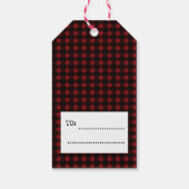 Étiquettes-cadeau Joyeux Noël Plaid Arbre de Noël Motif (Dos)