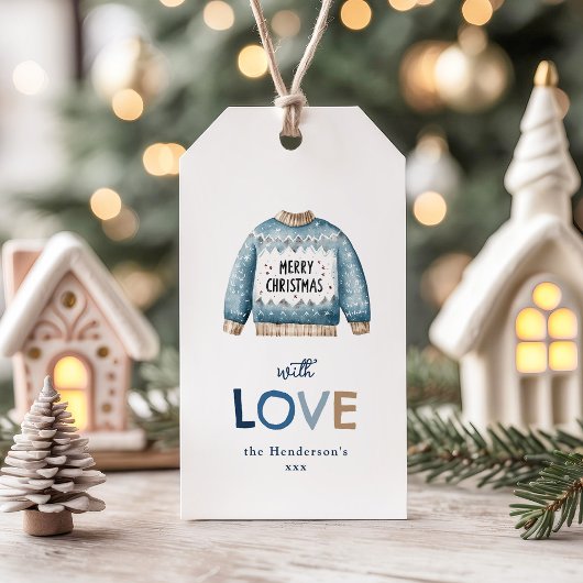 Étiquettes-cadeau Joyeux Noël Pull Moche