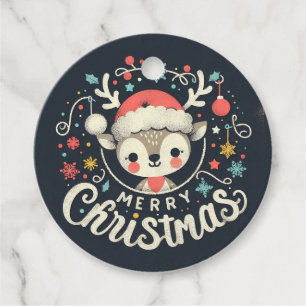 Étiquettes Cadeau Joyeux Noël Raindeer Faver Tags