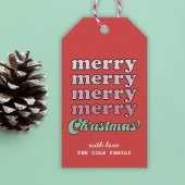 Étiquettes-cadeau Joyeux Noël Répéter Rétro