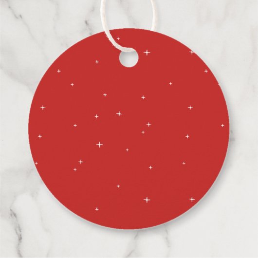 Étiquettes Cadeau Joyeux Noël rétro script rouge vacances (Dos)